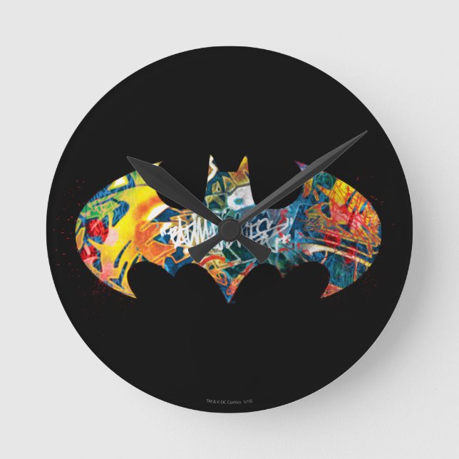 Horloge Ronde Logo Batman Neon/80s Graffiti (Recto)