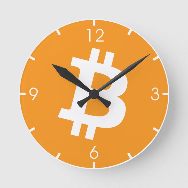 Horloge Ronde Logo Bitcoin Cryptomonnaie (Recto)