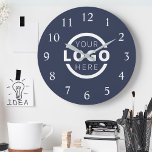 Horloge Ronde Logo de Custom Company<br><div class="desc">Add your custom corporate logo to create a wall clock. Makes a great promotional giveaway or corporate gift for customers,  vendor,  employees or other special people. choose from different clock shapes and sizes. No minimum quantity,  no setup fees.</div>