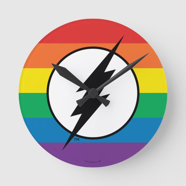 Horloge Ronde Logo de Flash Rainbow (Recto)