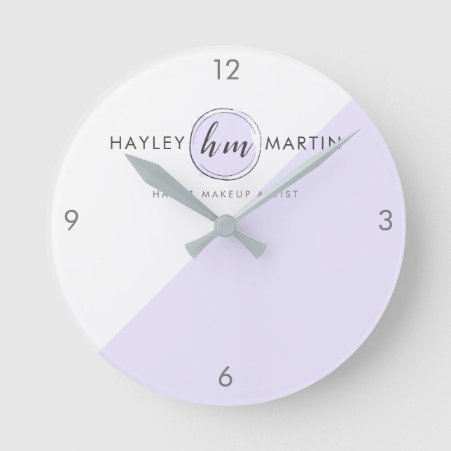 Horloge Ronde Logo de marque monogram style custom (Recto)