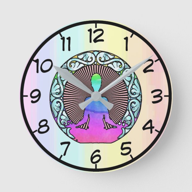 HORLOGE RONDE LOGO DE RADIATIONS DE YOGA CIRCLE AURA (Recto)