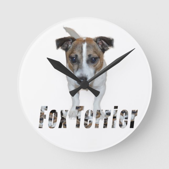 Horloge Ronde logo de terrier et de terrier fox, (Recto)