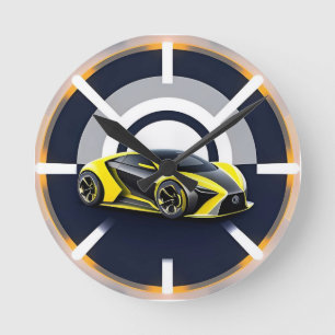 Horloge Ronde Logo de voiture de sport dans le style circulaire