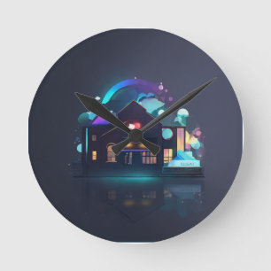 Horloge Ronde Logo d'entreprise propre – Conception de logo mini