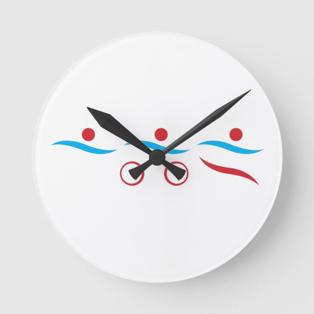 Horloge Ronde Logo du cool de triathlon (Recto)