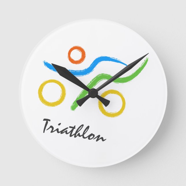 Horloge Ronde Logo du triathlon (Recto)