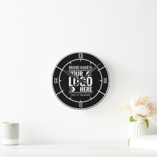 Horloge Ronde Logo personnalisé, logo d'entreprise ou de marque 