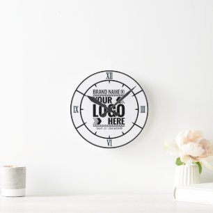 Horloge Ronde Logo personnalisé, logo d'entreprise ou de marque