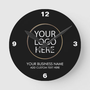 Horloge Ronde Logo professionnel et entreprise de texte noir