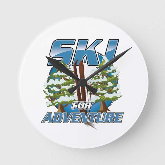 Horloge Ronde Logo Ski pour voyage aventure (Recto)