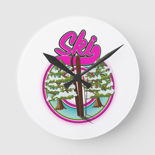 Horloge Ronde logo ski rose vintage (Recto)