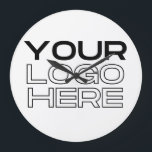 Horloge Ronde Logo XL Grande entreprise personnalisé<br><div class="desc">Logo d'entreprise personnalisé Gros timbre en caoutchouc</div>