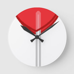 Horloge Ronde lollipop à coeur rouge