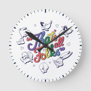 Horloge Ronde LOONEY TUNES™ - C'est fini les amis ! Badge de fie
