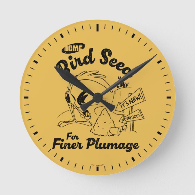Horloge Ronde LOONEY TUNES™ | ROAD RUNNER™ Bird Seed (Recto)