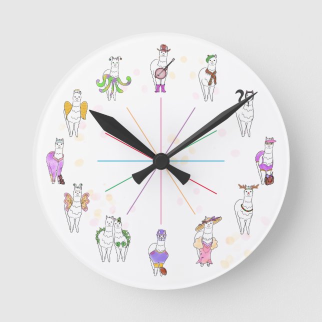 Horloge Ronde Lots de Llama (Recto)