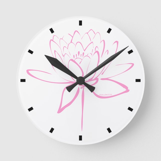 Horloge Ronde Lotus Flower Calligraphy (Recto)