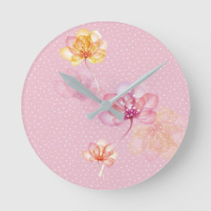 Horloge Ronde Lotus Flower Design