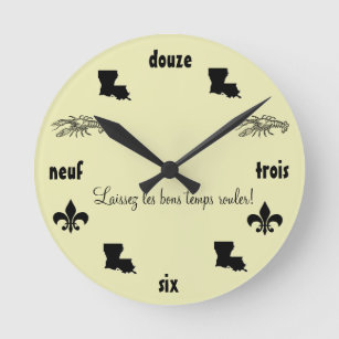 Horloge Ronde Louisiana Themed Cajun French Clock