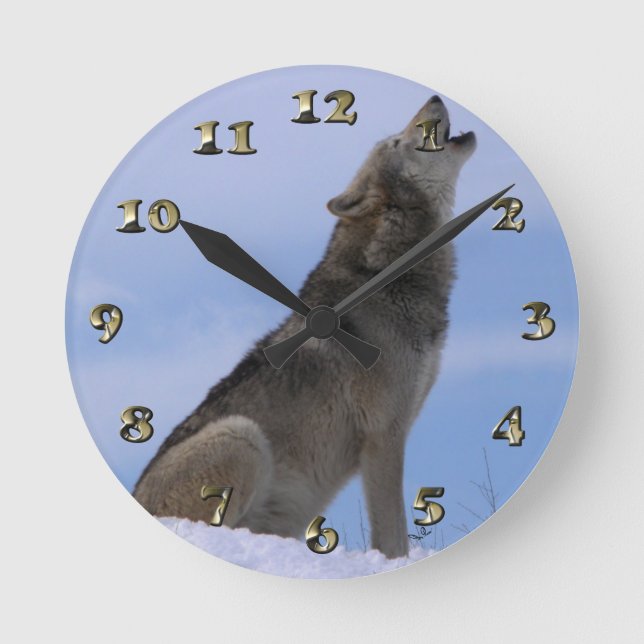 Horloge Ronde Loup de l'Alaska (Recto)