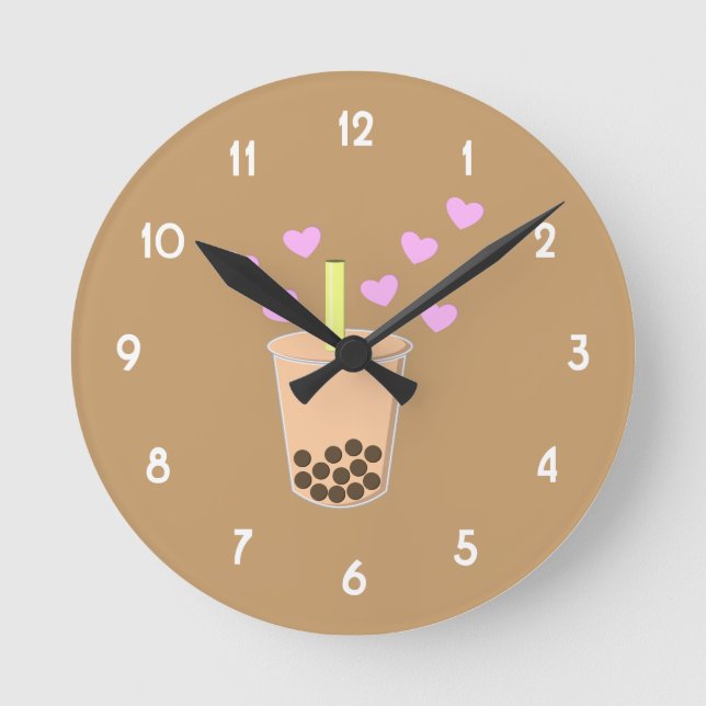 Horloge Ronde Love Bubble Tea (Recto)