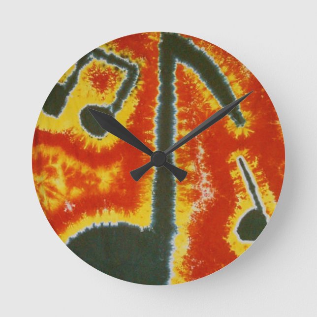 Horloge Ronde Love Music Notes Tie Dye (Recto)