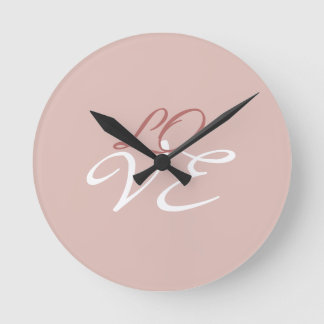 Horloge Ronde Love Rose Gold Color Calligraphy Script