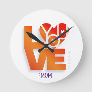 Horloge Ronde Love You Clock by Lover's Heart® Designs