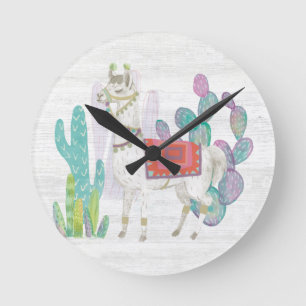 Horloge Ronde Lovely Llamas V