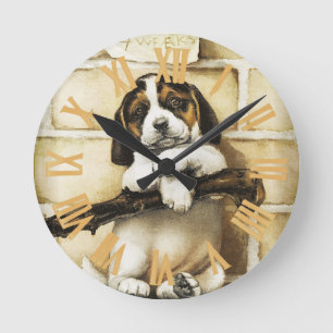 Horloge Ronde Lovely Puppy