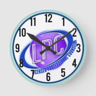 HORLOGE RONDE LPC SWOOSH LOGO LICENSED PROFESSIONAL COUNSELOR