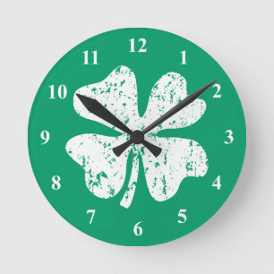 Horloge Ronde Lucky 4   St Patrick's Day clock