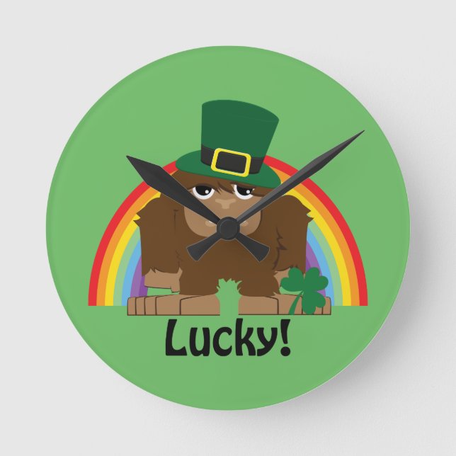 Horloge Ronde Lucky Bigfoot Leprechaun (Recto)