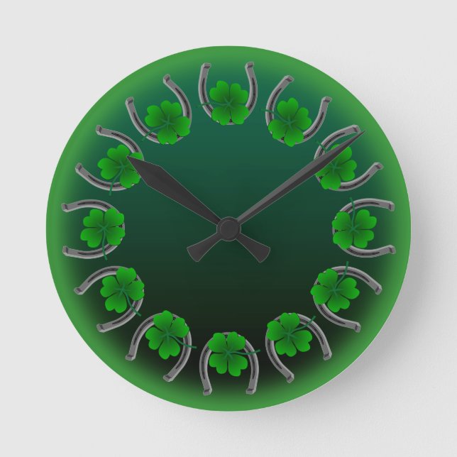 Horloge Ronde Lucky Clock St. Patrick's Lucky Charm Wall Clock (Recto)