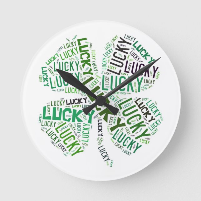 Horloge Ronde Lucky Clover Word (Recto)
