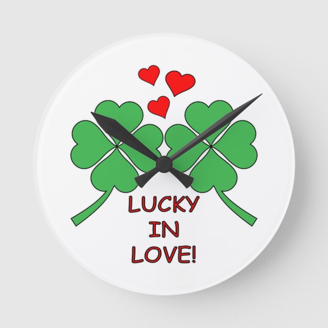 Horloge Ronde Lucky In Love Hearts Clover (Recto)