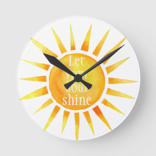 Horloge Ronde Lueur d'âme aquarelle inspirante