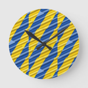 Horloge Ronde L'Ukraine bleue et jaune inspire la paix ni la gue