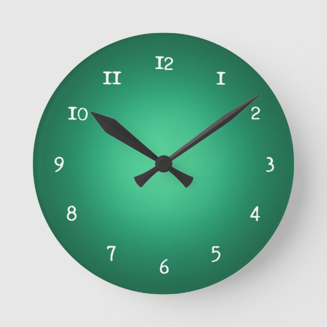 Horloge Ronde Lumière blanche sur vert (Recto)