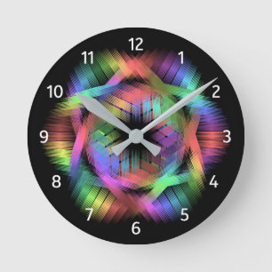 Horloge Ronde Lumière de couleur arc-en-ciel