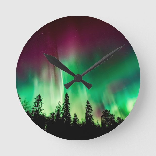 Horloge Ronde Lumière nord d'Aurora borealis (Recto)