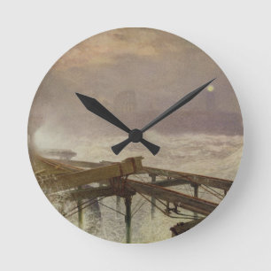 Horloge Ronde Lumières bleues, pilier de Teignemouth - allumage