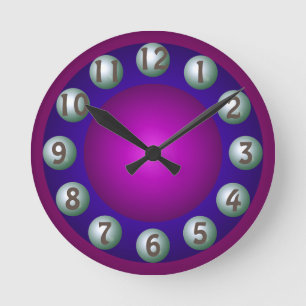Horloge Ronde Lumineuse Dimensionnelle Gras Coloré Contemporain