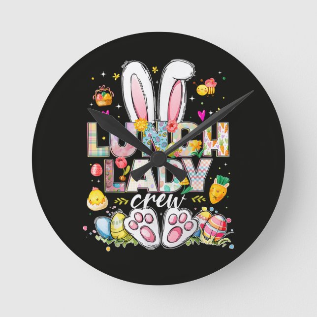 Horloge Ronde Lunch Lady Crew Funny Bunny (Recto)