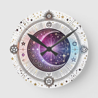 Horloge Ronde Lune astrologique zodiaque