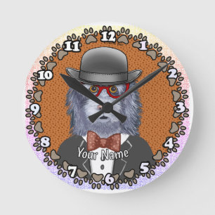 Horloge Ronde Lunettes de SheepDog