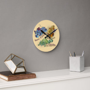 Horloge Ronde Lutin de déchet chaotique, ratons laveurs endormis