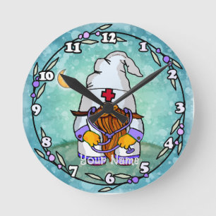 Horloge Ronde Lutin infirmier masculin 