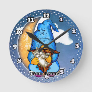 Horloge Ronde Lutins de lune